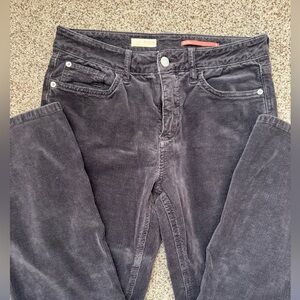 Pilcro & the Letterpress Anthroplogie dark Gray Corduroy kick flare crop Pants